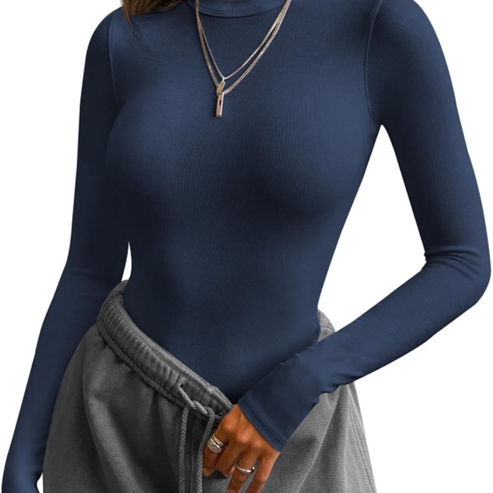 Doublju Women's Long Sleeve Tee - Navy